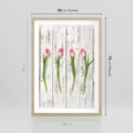 Plakat w ramie 50x70 - Kwintesencja Piękna - kwiaty, tulipany - rama drewno