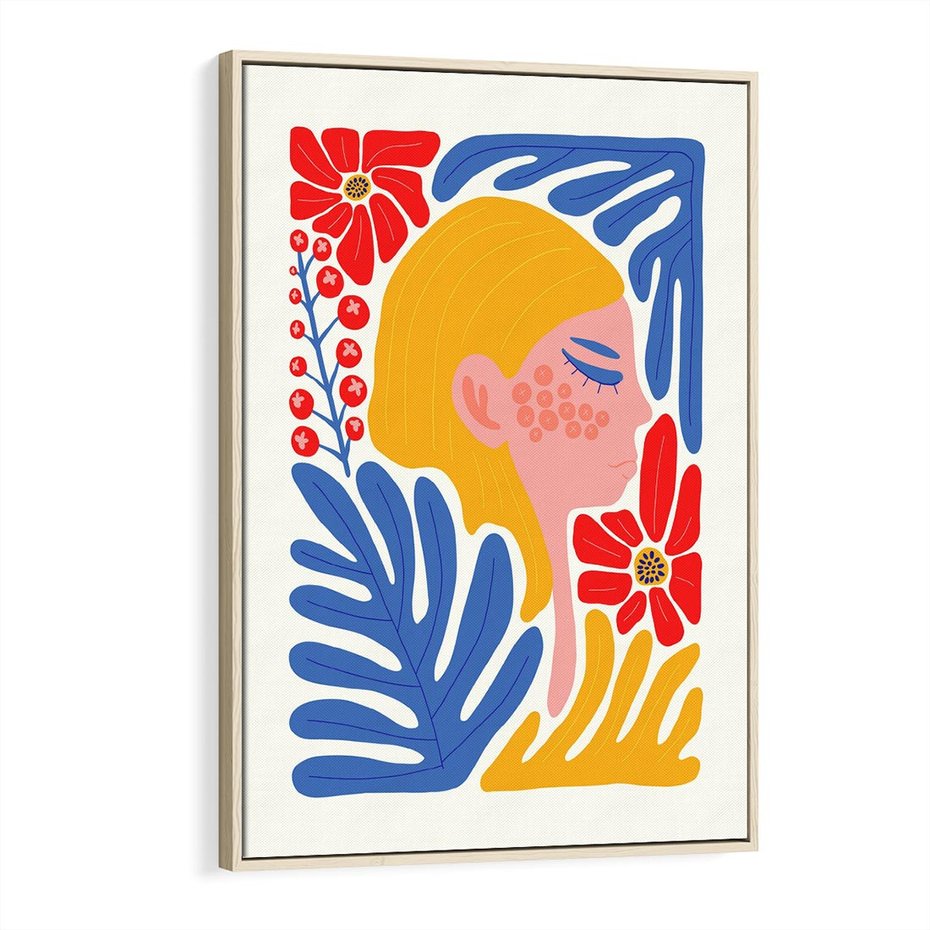 Obraz w ramie 80x120 - Kolorowe Rytmy - kobieca sztuka, abstrakcja - rama drewno