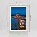 Plakat w ramie 50x70 - Mostowe miasto nocą - miasto, most - rama drewno