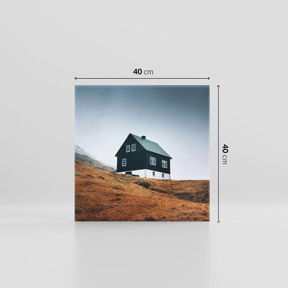 Obraz na płótnie 40x40 - Ciepło i Przytulność - skandynawski, domek