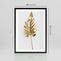 Plakat w ramie 50x70 - Ponadczasowy Urok - złote, liście - rama czarna