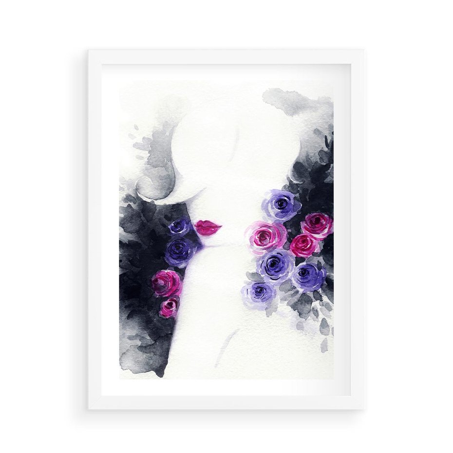 Plakat w ramie 50x70 - Urok osobowości - kobieta, portret - rama biała