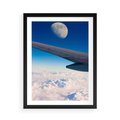 Plakat w ramie 50x70 - Samolot ku Księżycowi - samolot, ksieżyc - rama czarna
