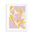 Plakat w ramie 50x70 - Migocące Wibracje - abstrakcyjne kwiaty, pastelowe kolory - rama biała