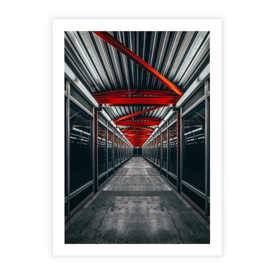 Plakat bez ramy 50x70 - Nieskończoność Przestrzeni - korytarz, perspektywa