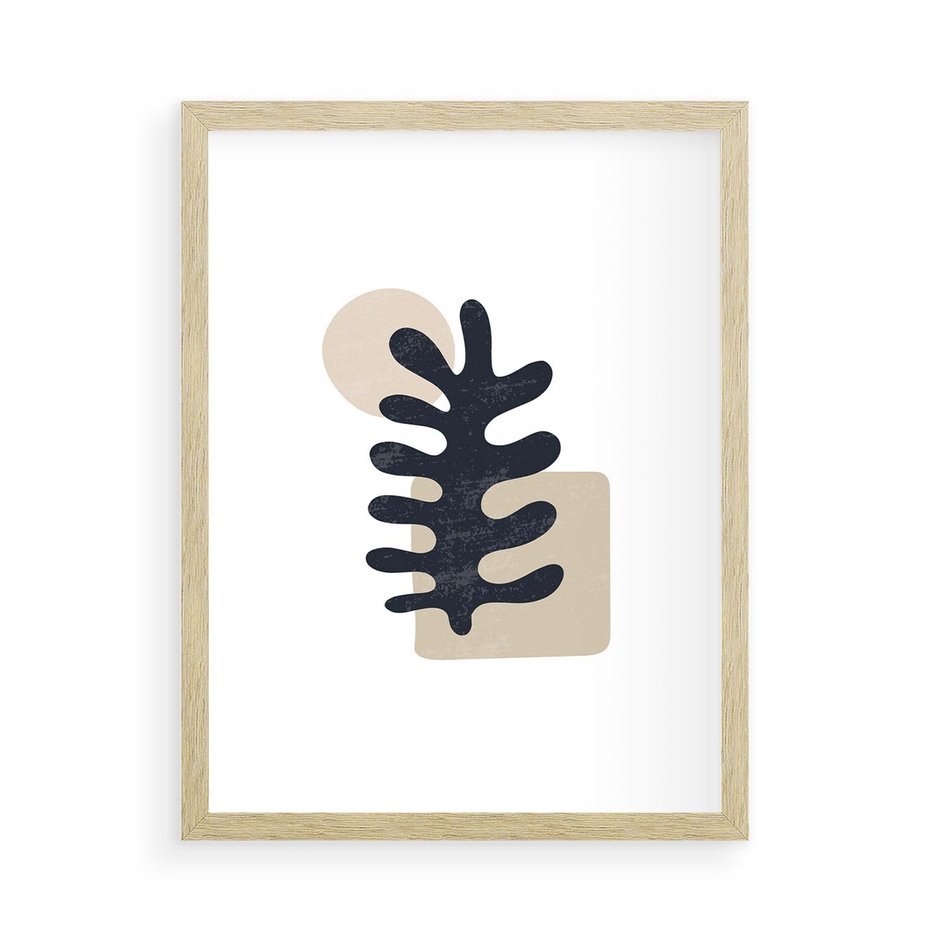 Plakat w ramie 50x70 - Opowieść Przenikających Energii - inspiracja mattise, abstrakcja - rama drewno