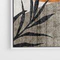 Obraz w ramie 70x50 - Oddechy ciszy i ruchu - rzut liści palmy, monstery - rama biała