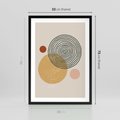 Plakat w ramie 50x70 - Boho Światło - abstrakcyjna sztuka, boho kształty - rama czarna