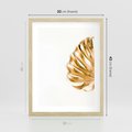 Plakat w ramie 30x40 - Przyjemność dla Oczu - złote, liście - rama drewno