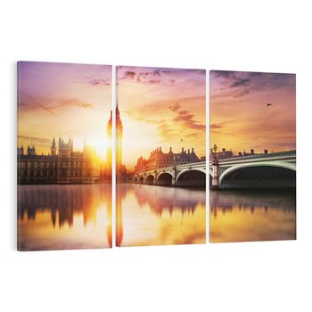 Obraz na płótnie 120x80 - Zachód słońca nad Big Benem i mostem - zachód, słońca