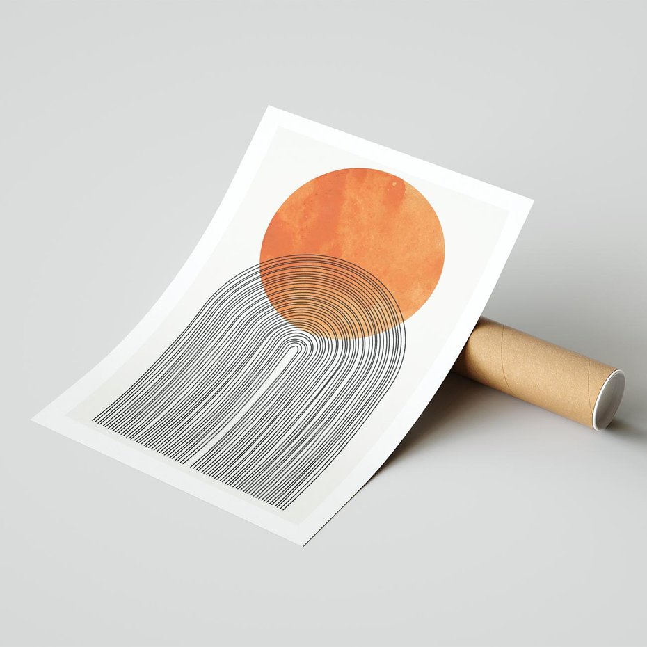 Plakat bez ramy 21x30 - Abstrakcyjne Pulsacje - koło, boho styl