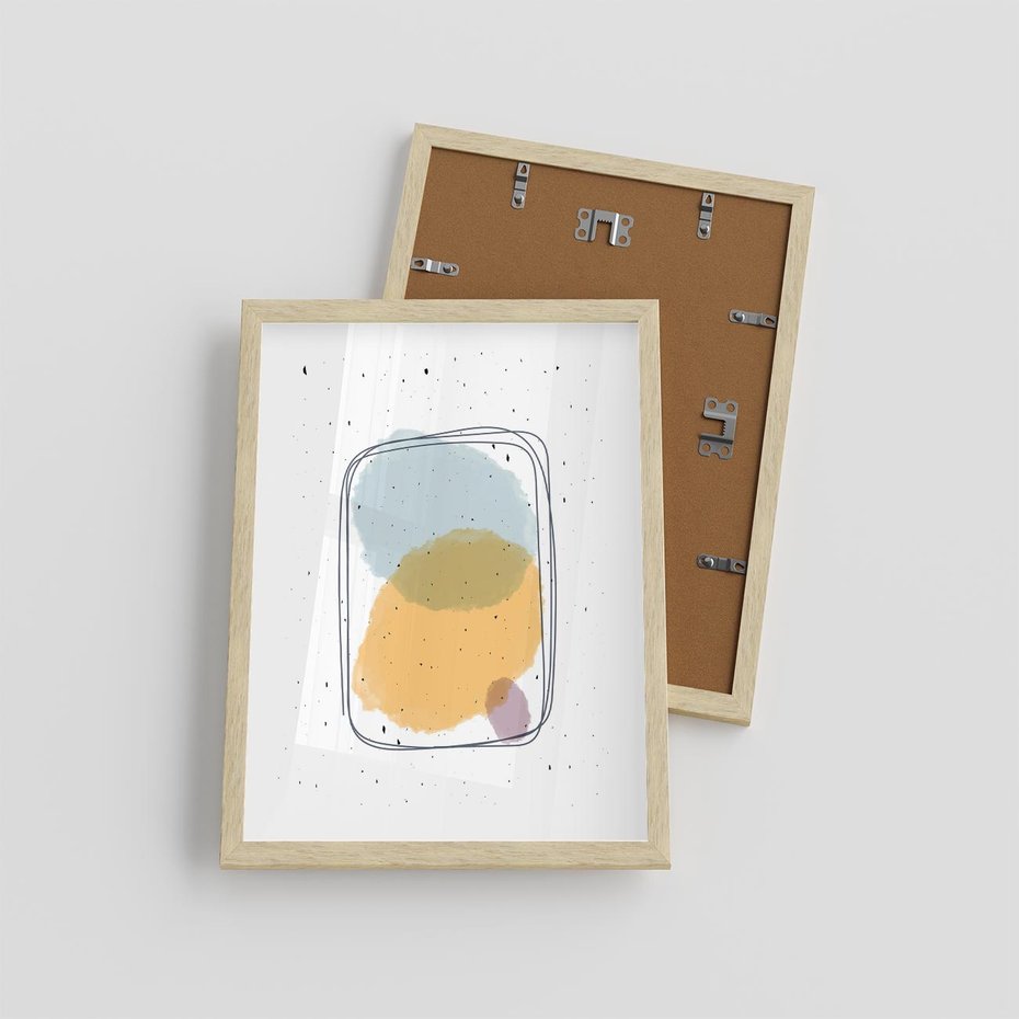 Plakat w ramie 30x40 - Wibracje Linii - abstrakcyjna kompozycja, jak ręcznie malowana - rama drewno