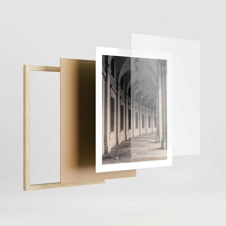 Plakat w ramie 40x50 - Kolumny Elegancji - architektura, kolumny - rama drewno