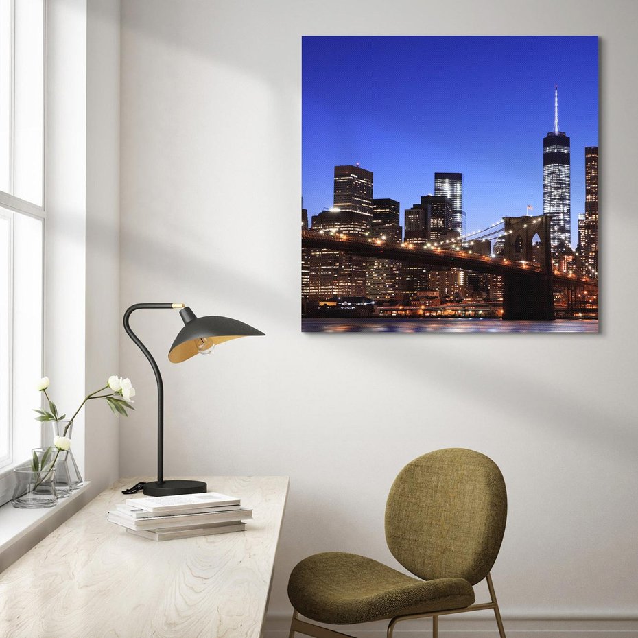 Obraz na płótnie 50x50 - Brooklyn Bridge: Symbol Nowego Jorku - most, Brooklyn