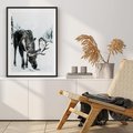 Plakat bez ramy 50x70 - Zimowy Portret Łosia - łoś w zimowej scenerii