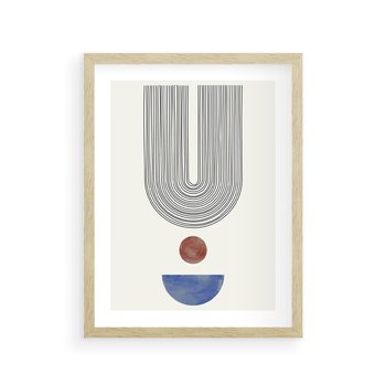 Plakat w ramie 50x70 - Rozplątane Wibracje - nowoczesny plakat, styl midcentury - rama drewno