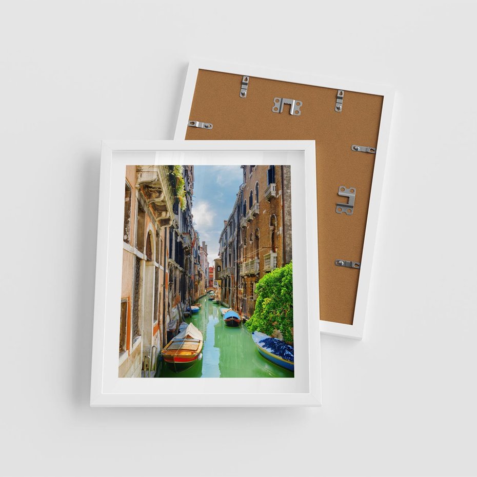 Plakat w ramie 40x50 - Wenecja: romantyczne miasto wodnych dróg - Wenecja, Włochy - rama biała