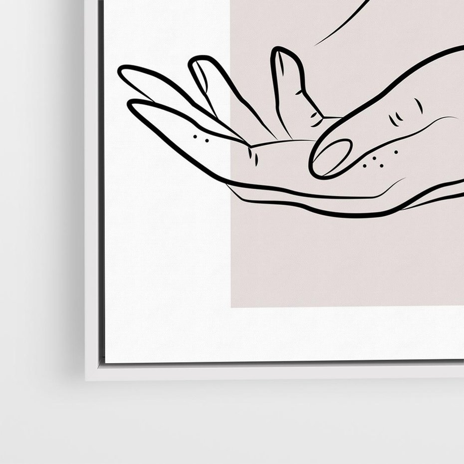 Obraz w ramie 50x50 - Wibracje Nieprzewidywalnych Form - bogo plakat, dłonie - rama biała