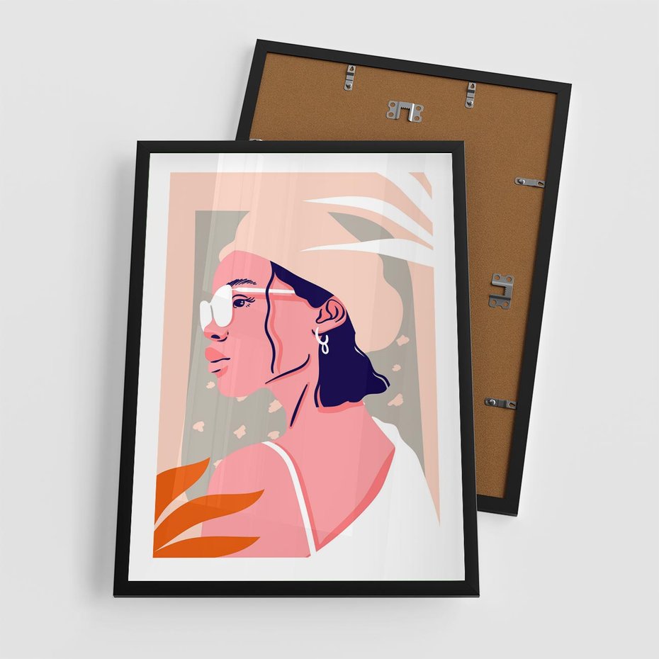 Plakat w ramie 50x70 - Kobieca Esencja - nowoczesny plakat, styl retro - rama czarna