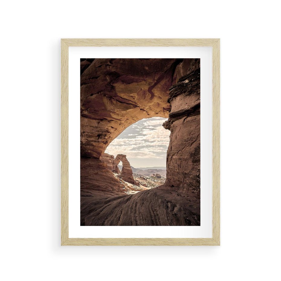 Plakat w ramie 30x40 - Kanionowy Labirynt - pustynia, skały - rama drewno