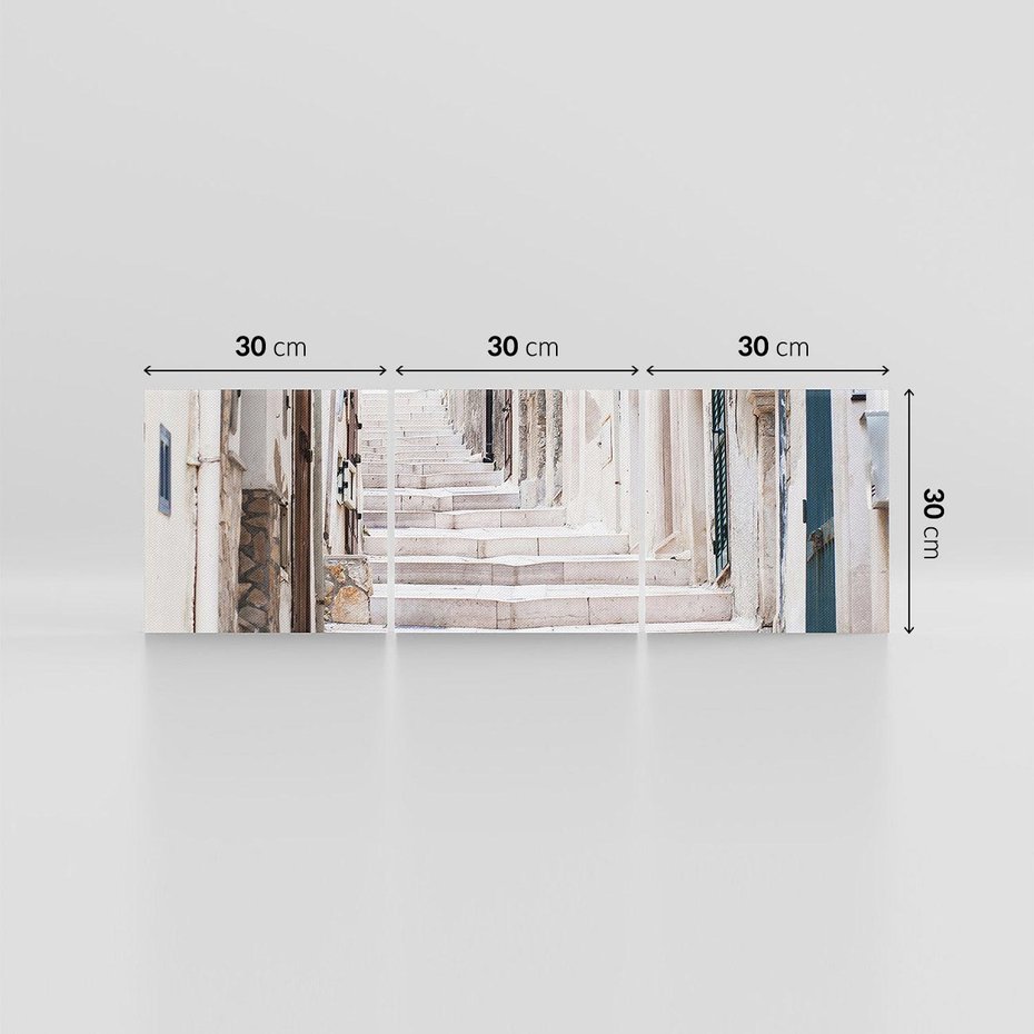 Obraz na płótnie 90x30 - Urokliwa uliczka w perspektywie - uliczka, perspektywa