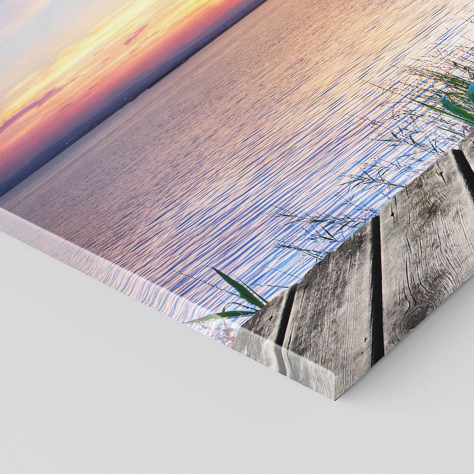 Obraz na płótnie 120x80 - Romantyczny zachód słońca nad morzem z ptakami - zachód, słońca