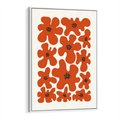 Obraz w ramie 70x100 - Wibracje Przestrzeni - abstrakcyjne czerwone kwiaty, kompozycja - rama biała