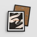 Plakat w ramie 40x50 - Ciemna Abstrakcja - abstrakcja w ciemnych kolorach, czarny - rama czarna
