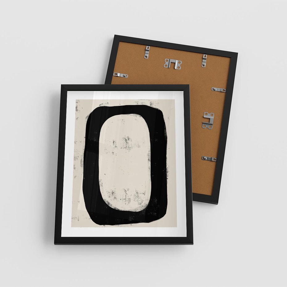 Plakat w ramie 40x50 - Wnętrza Kształtów - abstrakcja, minimalizm - rama czarna