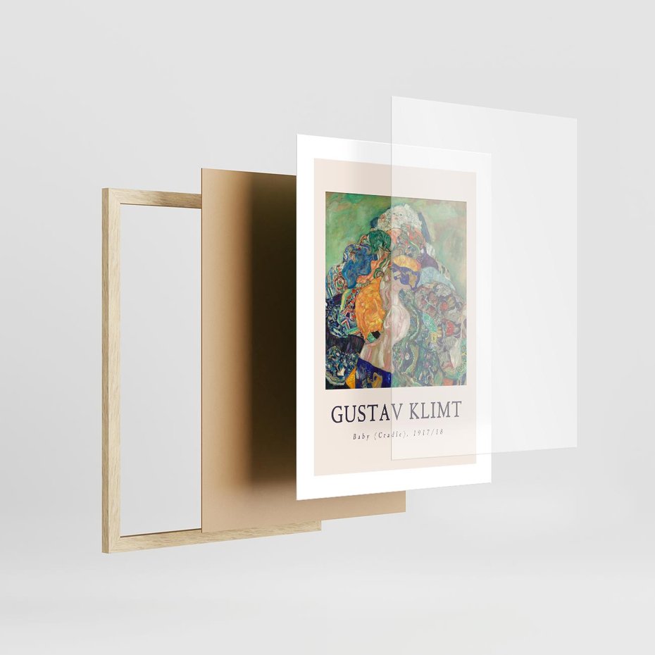 Plakat w ramie 30x40 - Sztuka z Reprodukcją G. Klimta - Gustav Klimt, reprodukcja - rama drewno