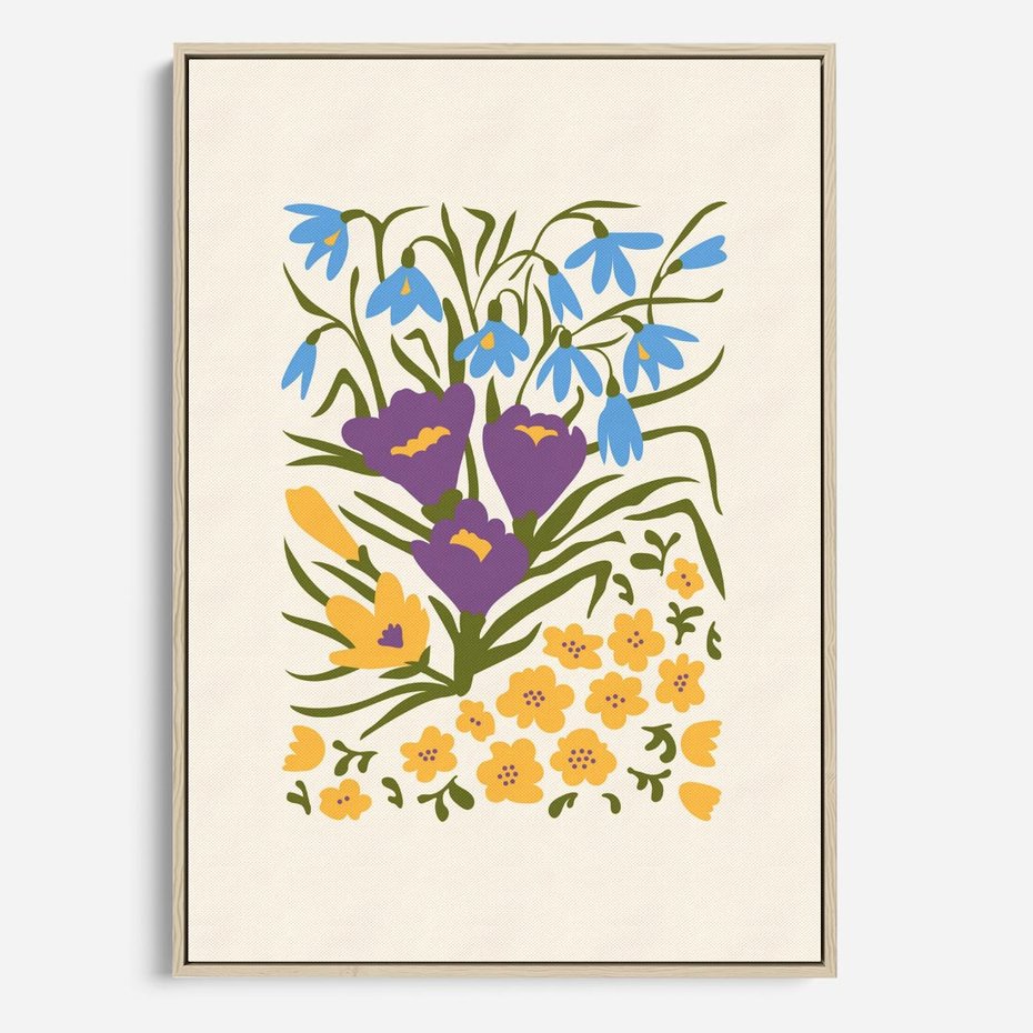 Obraz w ramie 80x120 - Kwiatowe Przenikanie - kwiaty, sztuka nowoczesna - rama drewno