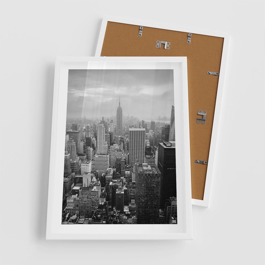 Plakat w ramie 50x70 - Majestatyczne Wysokości - Nowy Jork, wieżowce - rama biała