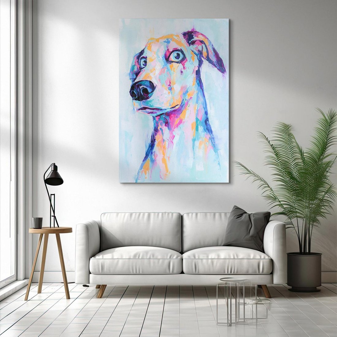 Obraz na płótnie 70x100 - Cześć! Jak się Masz? - obraz olejny, zabawna sztuka