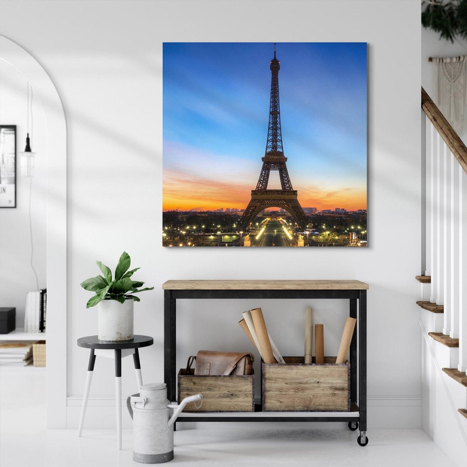 Obraz na płótnie 70x70 - Wieża Eiffla w Innej Odsłonie - wieża, Eiffla