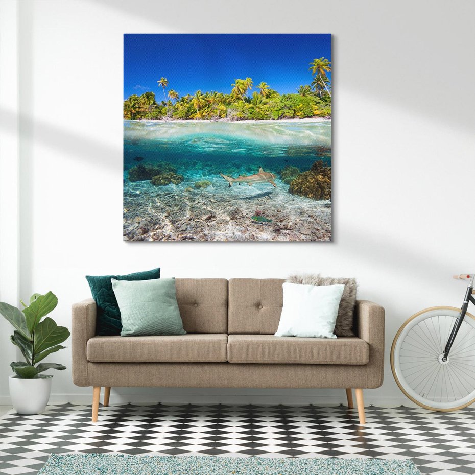 Obraz na płótnie 80x80 - Tropikalne Morze i Kolorowa Rafa - tropikalne, morze