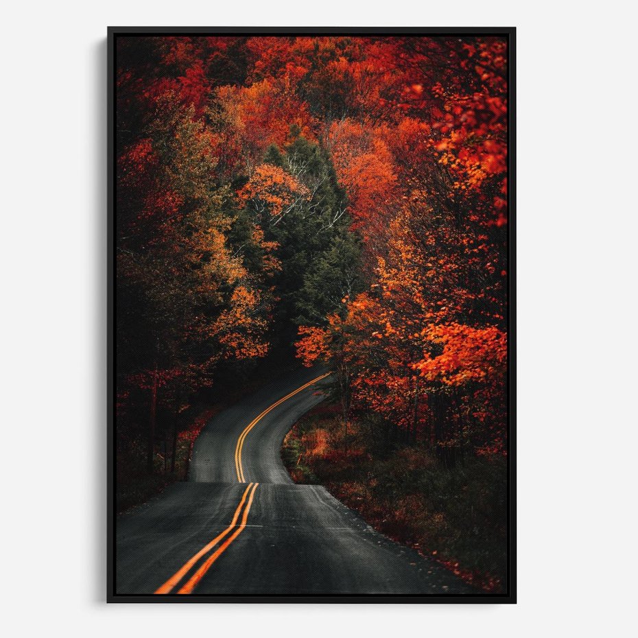 Obraz w ramie 70x100 - Jesienne Podróżowanie - fotografia, jesień - rama czarna