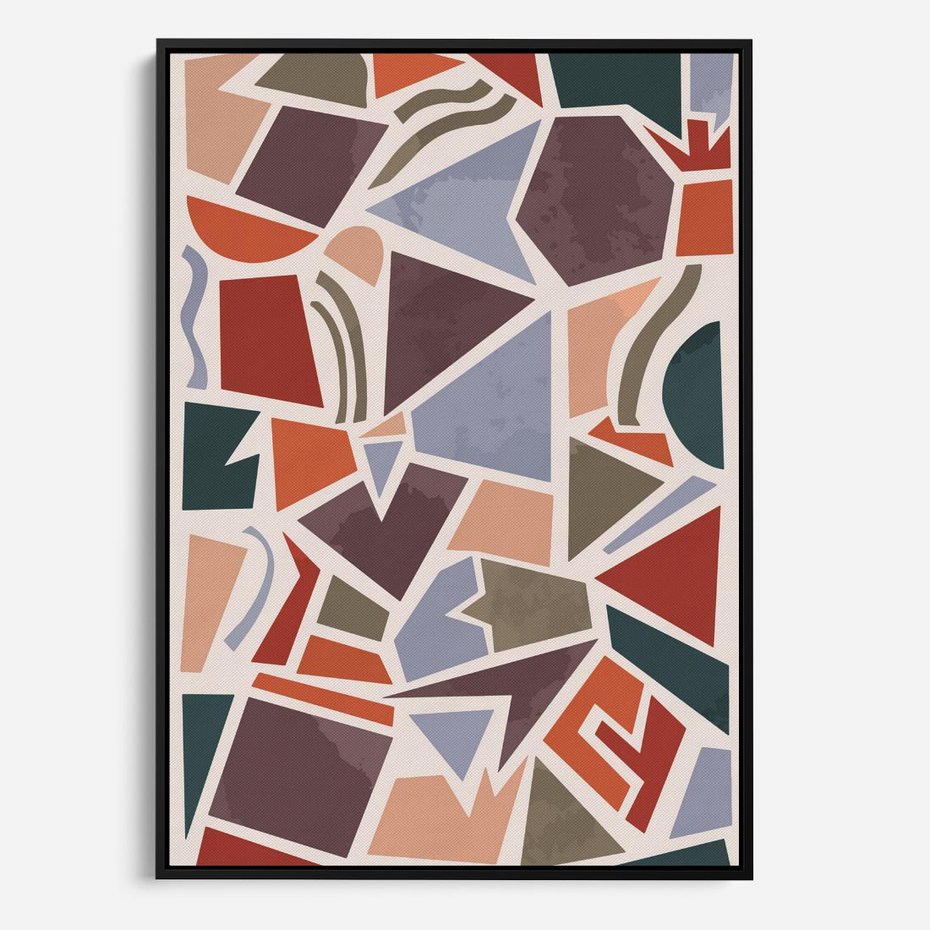 Obraz w ramie 50x70 - Intrygujące Rozbicie - gemoetryczne kształty, mozaika - rama czarna