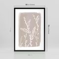 Plakat w ramie 50x70 - Roślinne Przeniknięcia - nowoczesny subtelny plakat, beżowy - rama czarna