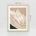 Plakat w ramie 40x50 - Góry w Złocie i Minimalizmie - grafika, złote góry - rama drewno
