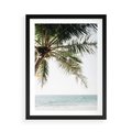 Plakat w ramie 50x70 - Wakacyjne Marzenie - palma nad morzem,  - rama czarna