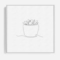 Obraz w ramie 80x80 - Rozkwitające Echa - szkic, minimalizm - rama biała