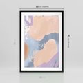 Plakat w ramie 50x70 - Przenikanie Niecodziennych Form - abstrakcyjne akwarelowe plamy, pastele - rama czarna