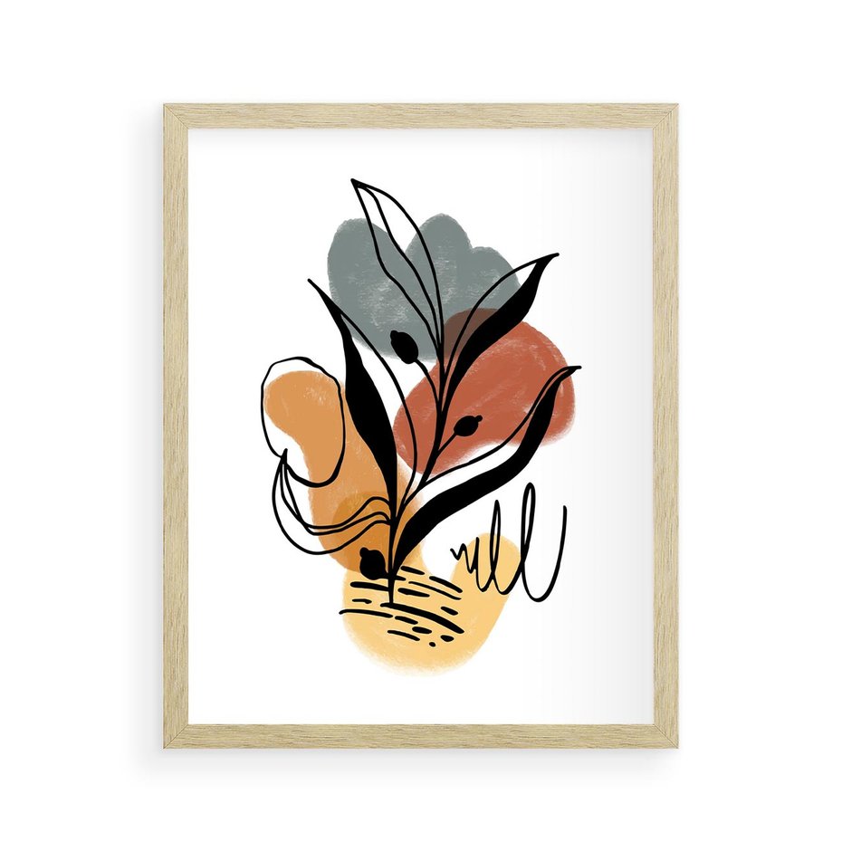 Plakat w ramie 40x50 - Rozkwitające Abstrakcje - abstrakcja, sztuka nowoczesna - rama drewno