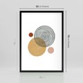 Plakat w ramie 50x70 - Wewnętrzne Formy - koła okręgi, abstrakcyjna nowoczesna sztuka - rama czarna
