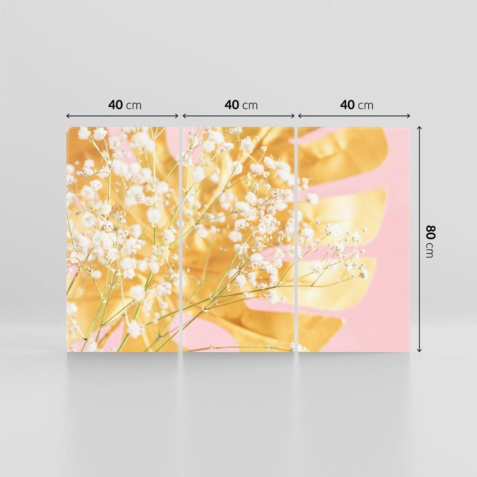 Obraz na płótnie 120x80 - : Elegancja w Złocie - złote, liście