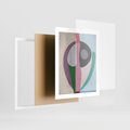 Plakat w ramie 40x50 - Wibracje Kolorów Marzeń - abstrakcyjne dziwne kształty, olejny obraz - rama biała