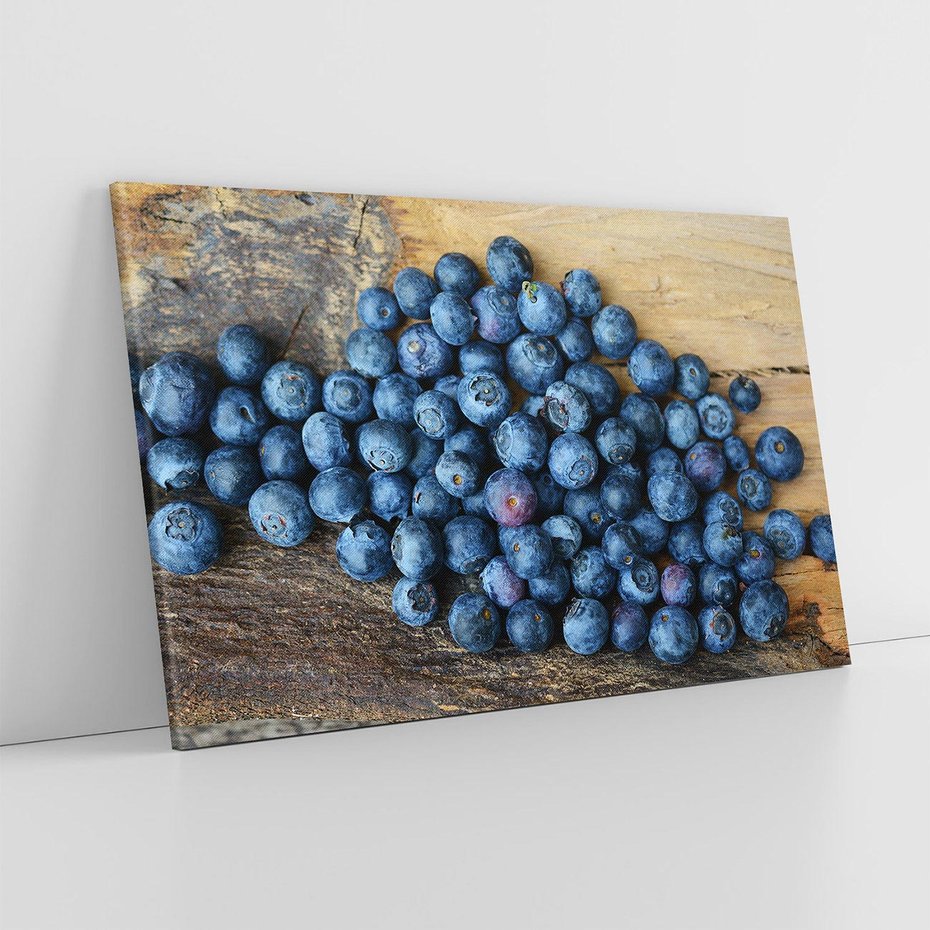 Obraz na płótnie 100x70 - owocowa uczta - borówki, owoce