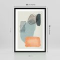 Plakat w ramie 50x70 - Kształtujące Plamy - geometryczne elementy, stonowane ziemiste kolory - rama czarna