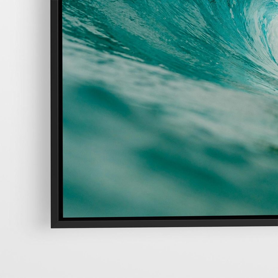 Obraz w ramie 50x50 - Rajskie Wybrzeże - fotografia, duża fala - rama czarna