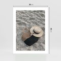 Plakat bez ramy 30x40 - Plażowe Przygotowania - torba plażowa, kapelusz